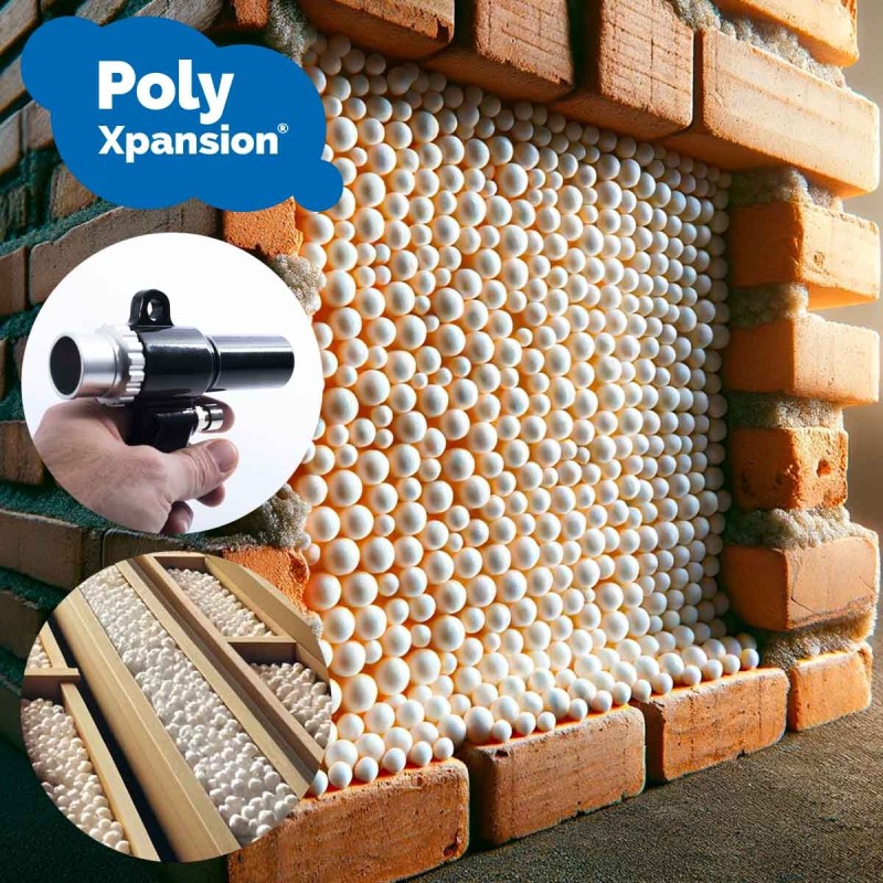 3000 L Fireproof M1 Polystyrene Beads for Insulation of Attics, Roofs, Floors, Crawl Spaces, Partitions, Drainage