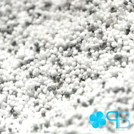 600 liters of recycled polystyrene beads and dust for concrete