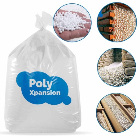 1000 L Polystyrene Beads M1 Fireproof Insulation for Attics, Roofs, Floors, Crawl Spaces, Partitions, Drainage