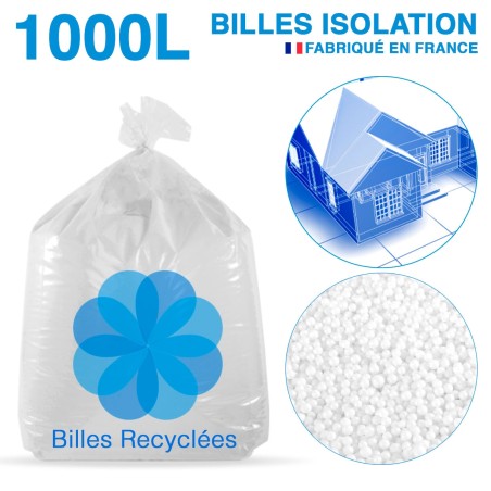 1000 liters of recycled polystyrene beads for insulation