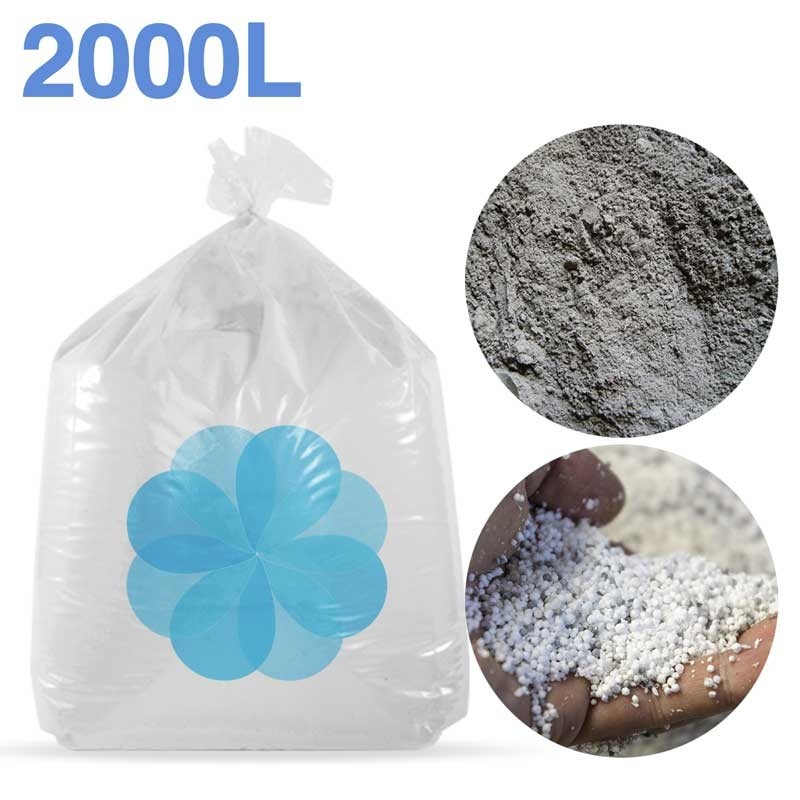 2000 Liter recycelte Polystyrolperlen und -staub für Beton, Zement, leichte Estrich.