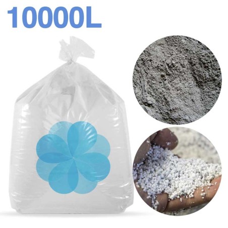 10000 litres de billes et poussières de polystyrène recyclé pour béton, ciment, chape allégée.