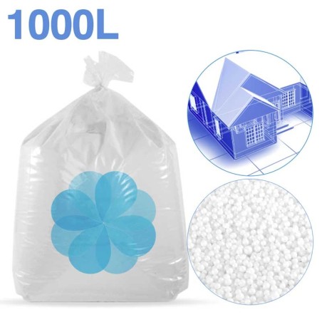 1000 liters of recycled polystyrene beads for insulation