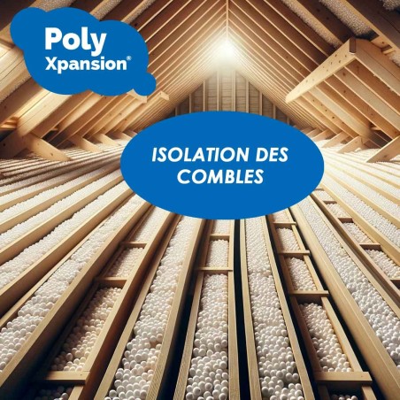 500 L Billes de Polystyrène M1 Anti-Feu Isolation Combles, Toitures, Sols, Vides Sanitaires, Cloisons, Drainage